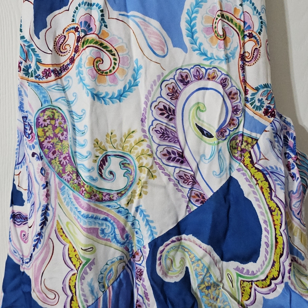 MILLY Edra Summer Paisley Dress in Blue Multi Womens Size 6 - Picture 6 of 6